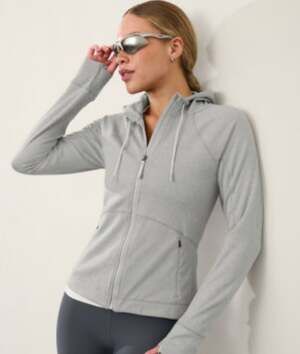 ATHLETA NWOT Unstoppable Fleece Lined XXS Full Zip Jacket Gray